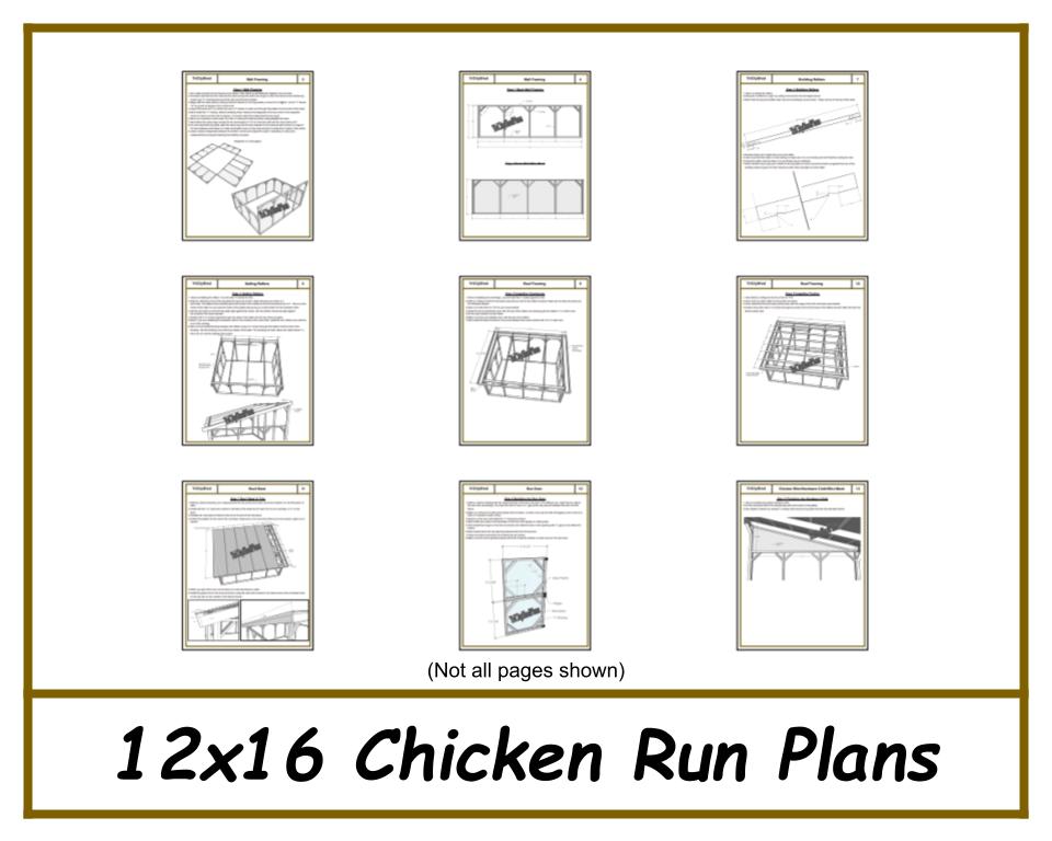 12x16 Chicken Run Plans-TriCityShedPlans