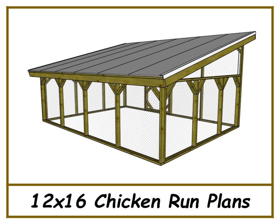 12x16 Chicken Run Plans-TriCityShedPlans