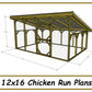 12x16 Chicken Run Plans-TriCityShedPlans