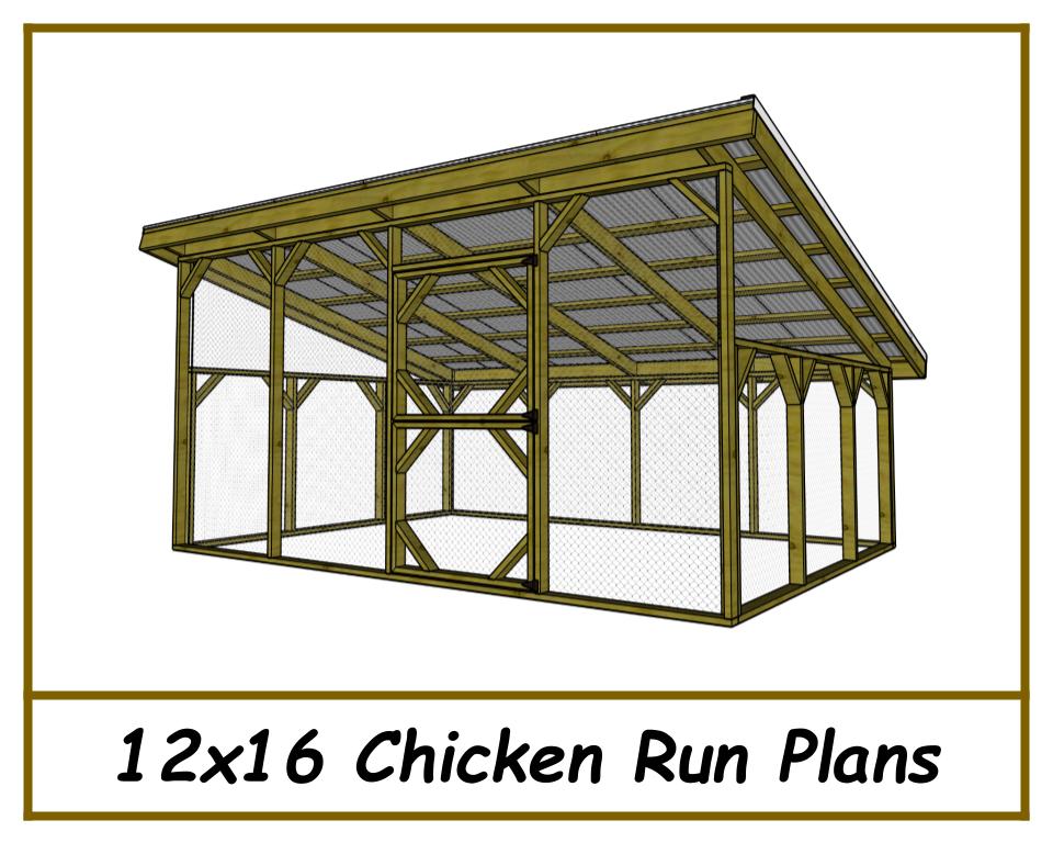 12x16 Chicken Run Plans-TriCityShedPlans