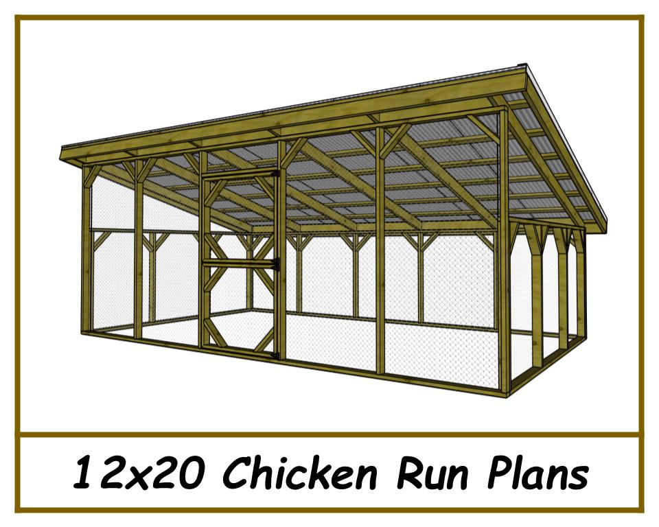 12x20 Chicken Run Plans-TriCityShedPlans