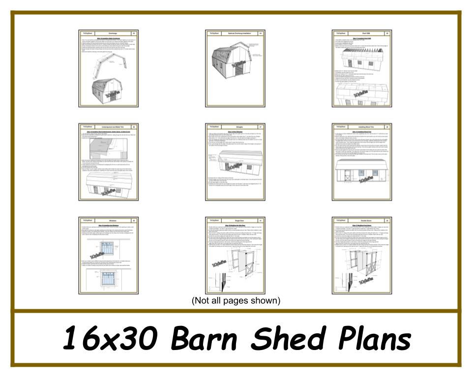 16x30 Barn Shed Plans-TriCityShedPlans