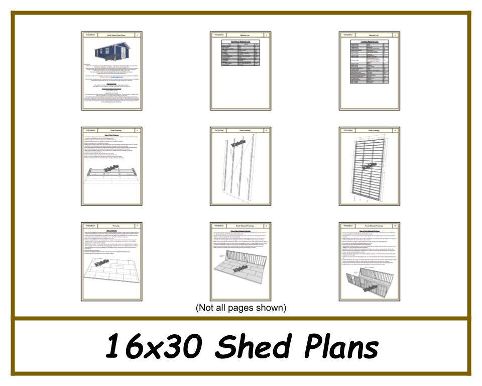16x30 Shed Plans-TriCityShedPlans