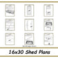 16x30 Shed Plans-TriCityShedPlans