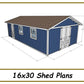 16x30 Shed Plans-TriCityShedPlans