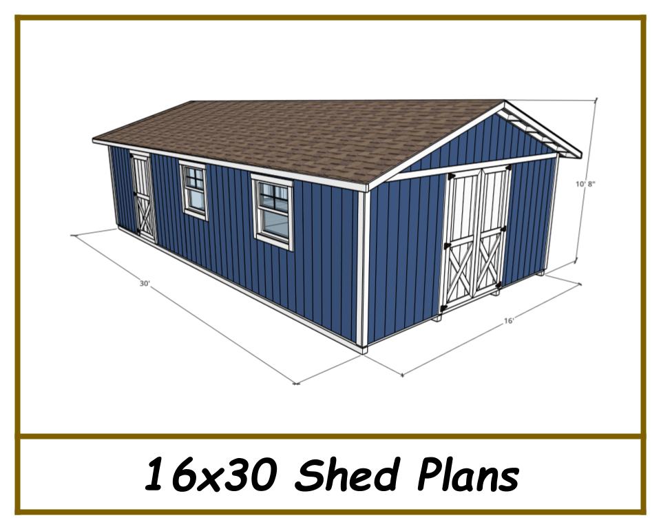 16x30 Shed Plans-TriCityShedPlans