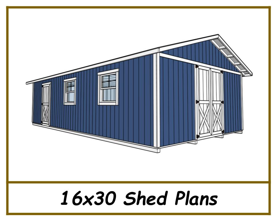 16x30 Shed Plans-TriCityShedPlans