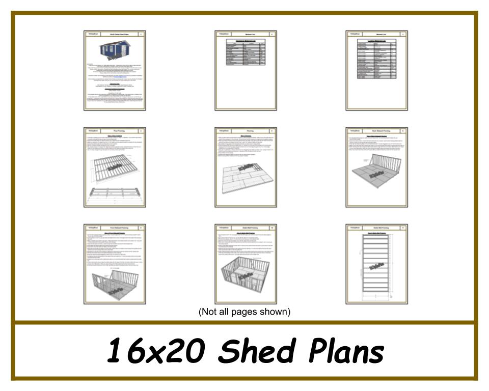 16x20 Shed Plans-TriCityShedPlans