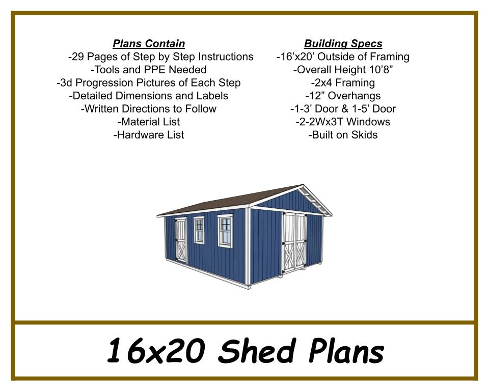 16x20 Shed Plans-TriCityShedPlans