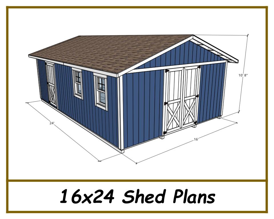 16x24 Shed Plans-TriCityShedPlans