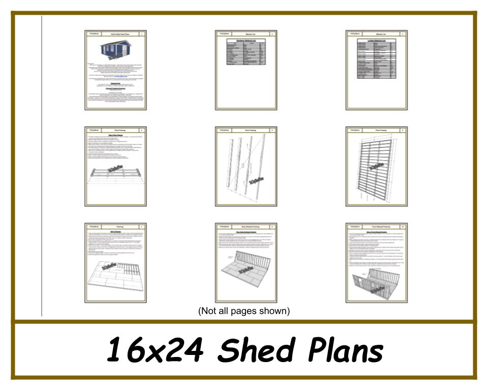 16x24 Shed Plans-TriCityShedPlans