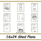 16x24 Shed Plans-TriCityShedPlans