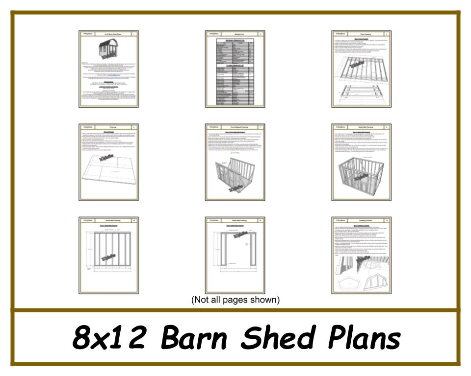 8x12 Barn Shed Plans-TriCityShedPlans