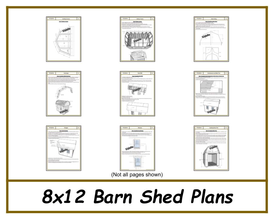 8x12 Barn Shed Plans-TriCityShedPlans