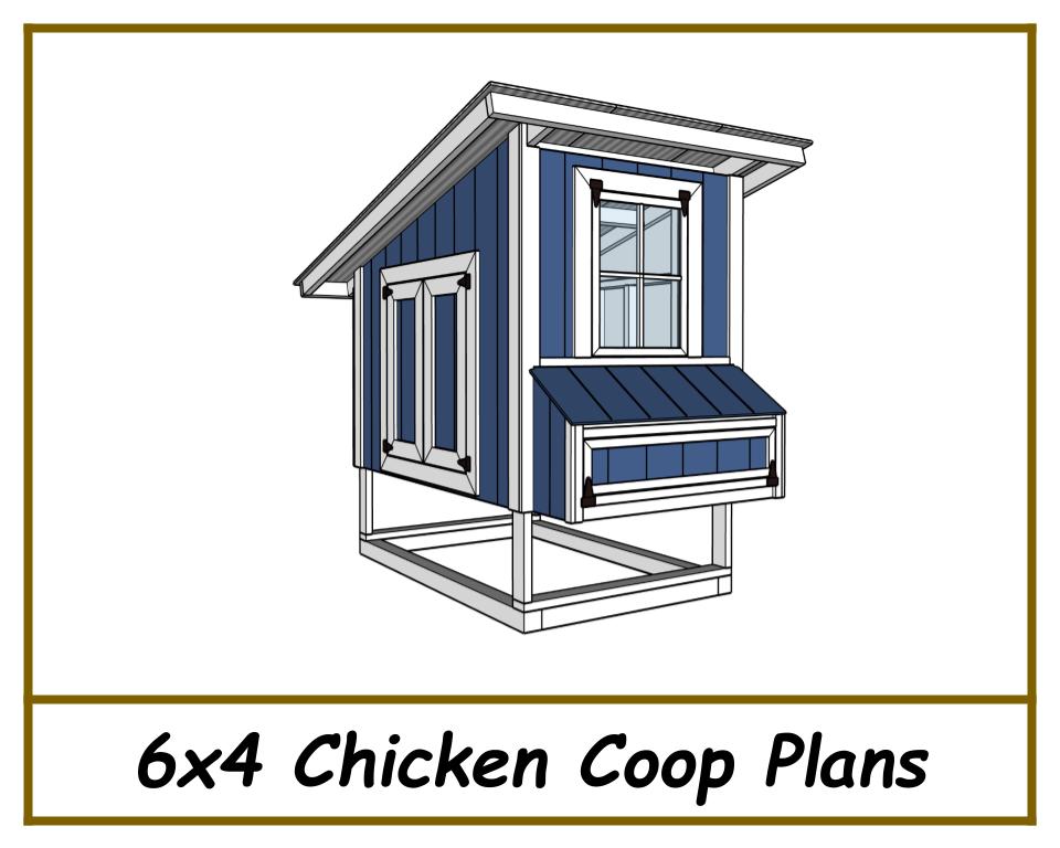 6x4 Chicken Coop Plans-TriCityShedPlans