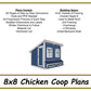 8x8 Chicken Coop Plans-TriCityShedPlans
