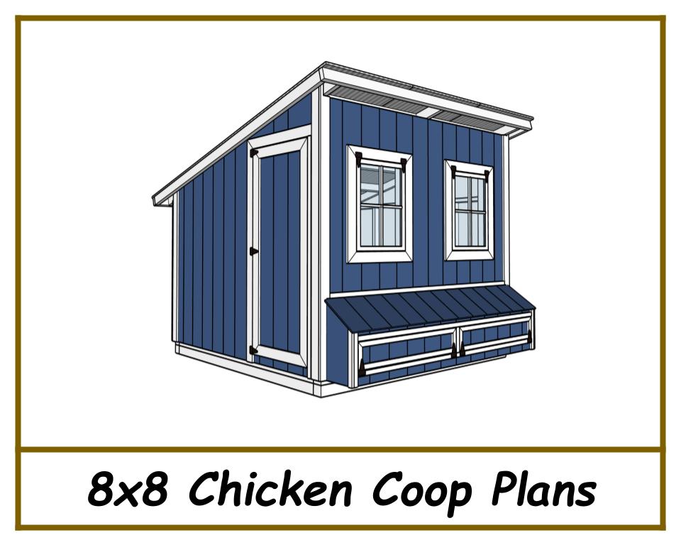 8x8 Chicken Coop Plans-TriCityShedPlans