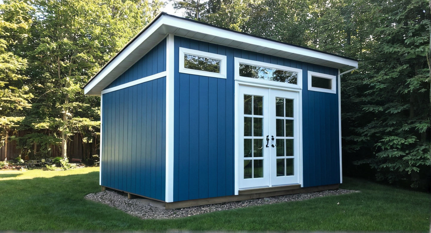 10x16 Backyard Office Plans-TriCityShedPlans