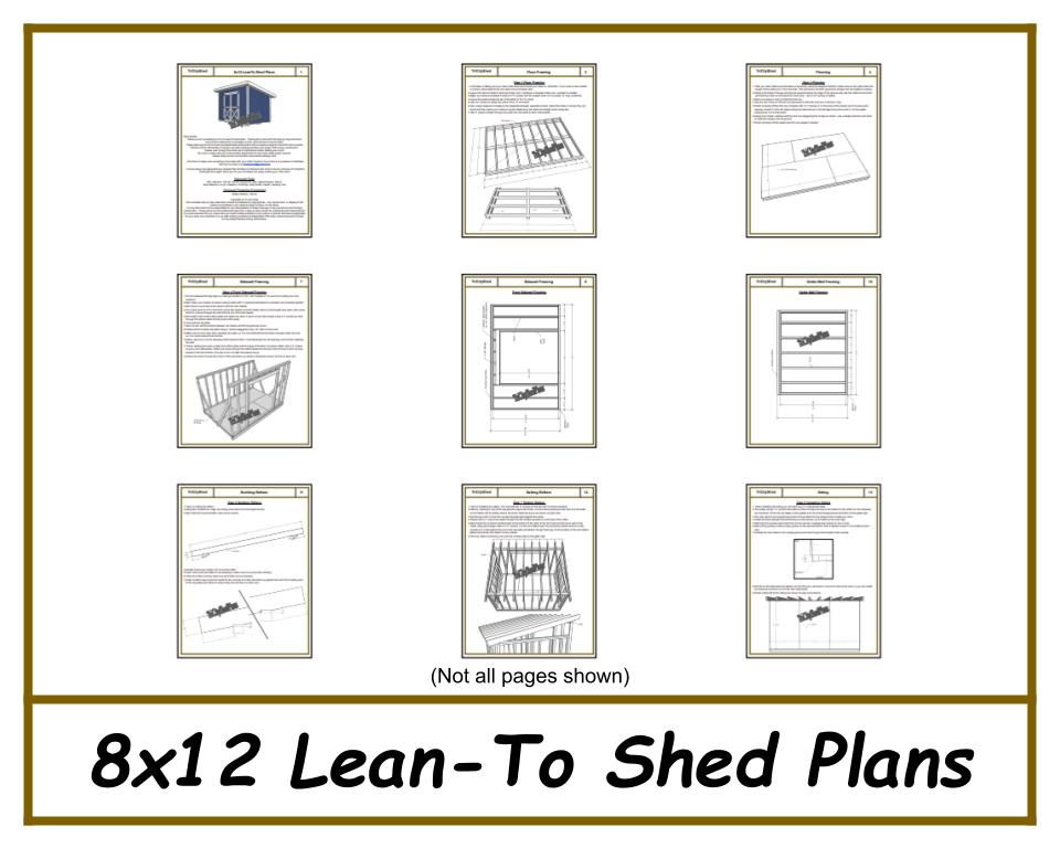 8x12 Lean-To Shed-TriCityShedPlans