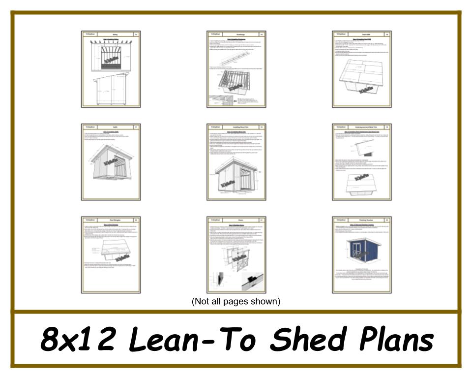 8x12 Lean-To Shed-TriCityShedPlans