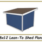 8x12 Lean-To Shed-TriCityShedPlans