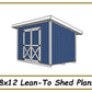 8x12 Lean-To Shed-TriCityShedPlans