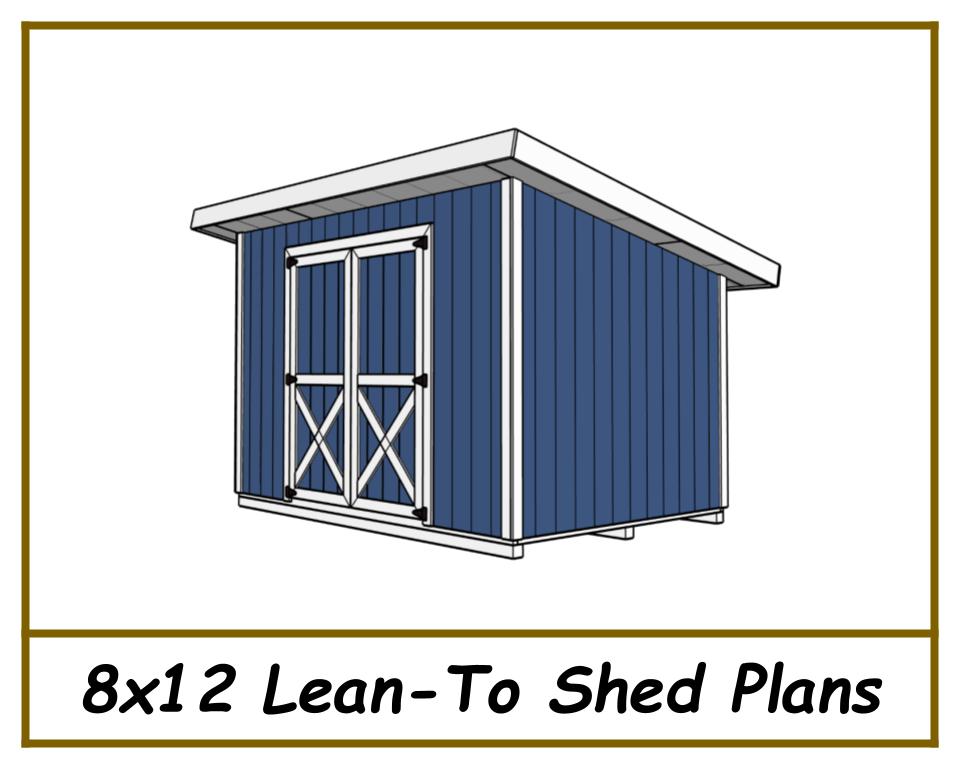 8x12 Lean-To Shed-TriCityShedPlans