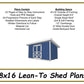 8x16 Lean-To Shed-TriCityShedPlans