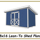 8x16 Lean-To Shed-TriCityShedPlans