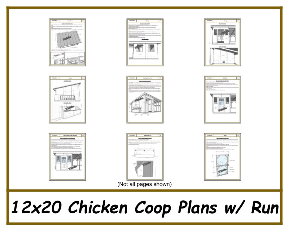 12x20 Chicken Coop Plans with Run-TriCityShedPlans