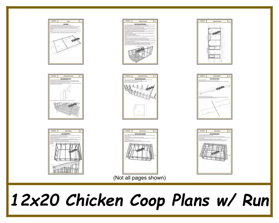 12x20 Chicken Coop Plans with Run-TriCityShedPlans