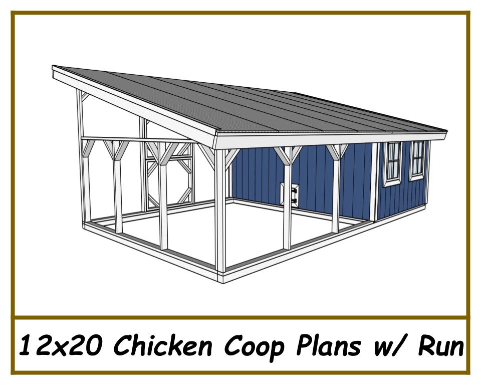12x20 Chicken Coop Plans with Run-TriCityShedPlans