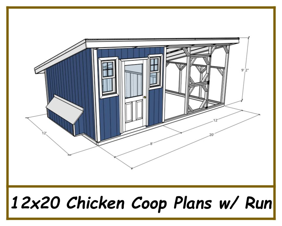 12x20 Chicken Coop Plans with Run-TriCityShedPlans