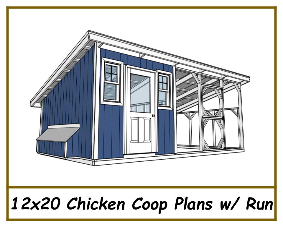 12x20 Chicken Coop Plans with Run-TriCityShedPlans