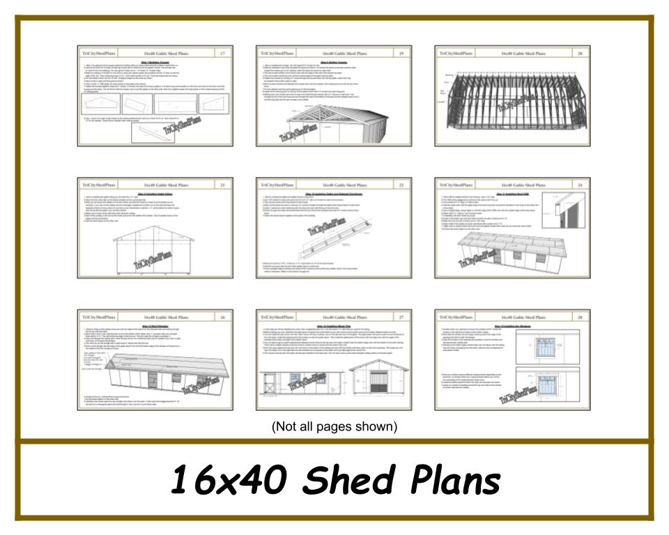 16x40 Shed Plans-TriCityShedPlans