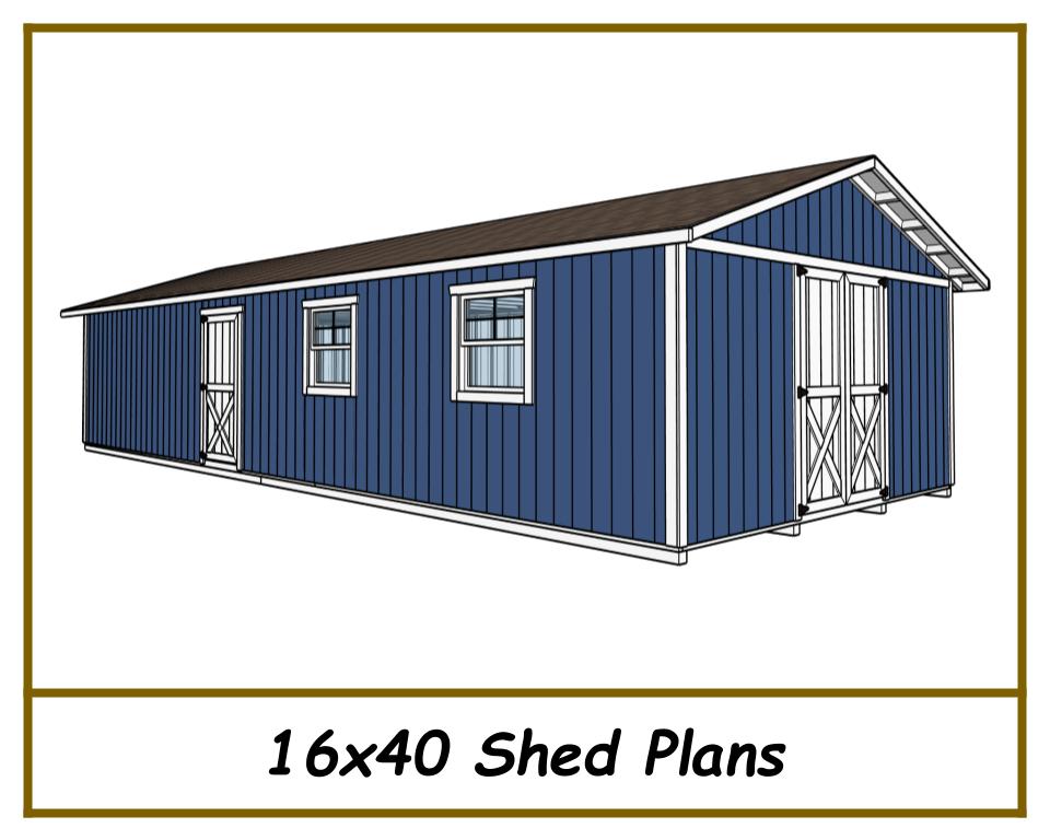 16x40 Shed Plans-TriCityShedPlans