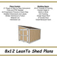 Lean-To Shed Plans 8x12 w/ End wall Doors-TriCityShedPlans