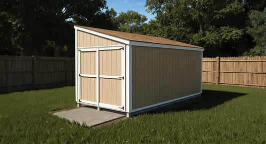 8x16 Lean-To Shed Plans w/ End wall Doors - PDF Download