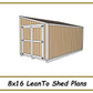 8x16 Lean-To Shed Plans w/ End wall Doors - PDF Download