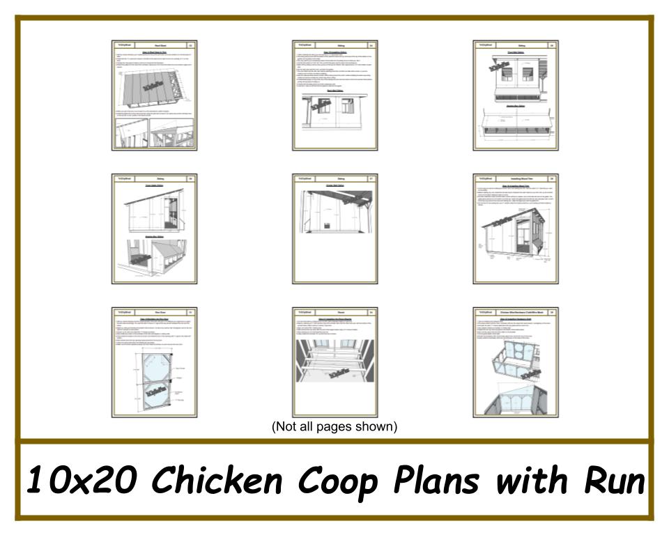 10x20 Chicken Coop Plans with Run-TriCityShedPlans