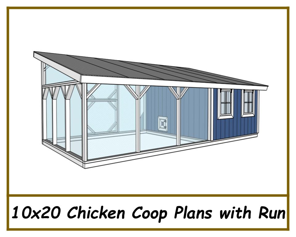10x20 Chicken Coop Plans with Run-TriCityShedPlans