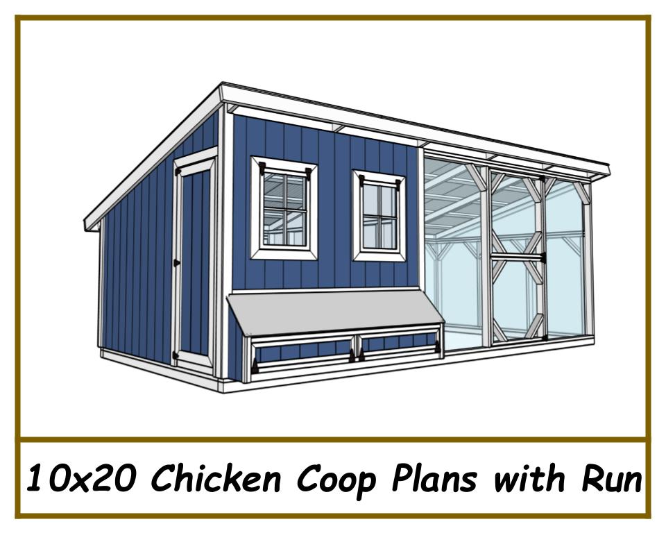 10x20 Chicken Coop Plans with Run-TriCityShedPlans