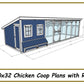10x32 Chicken Coop Plans with Run-TriCityShedPlans