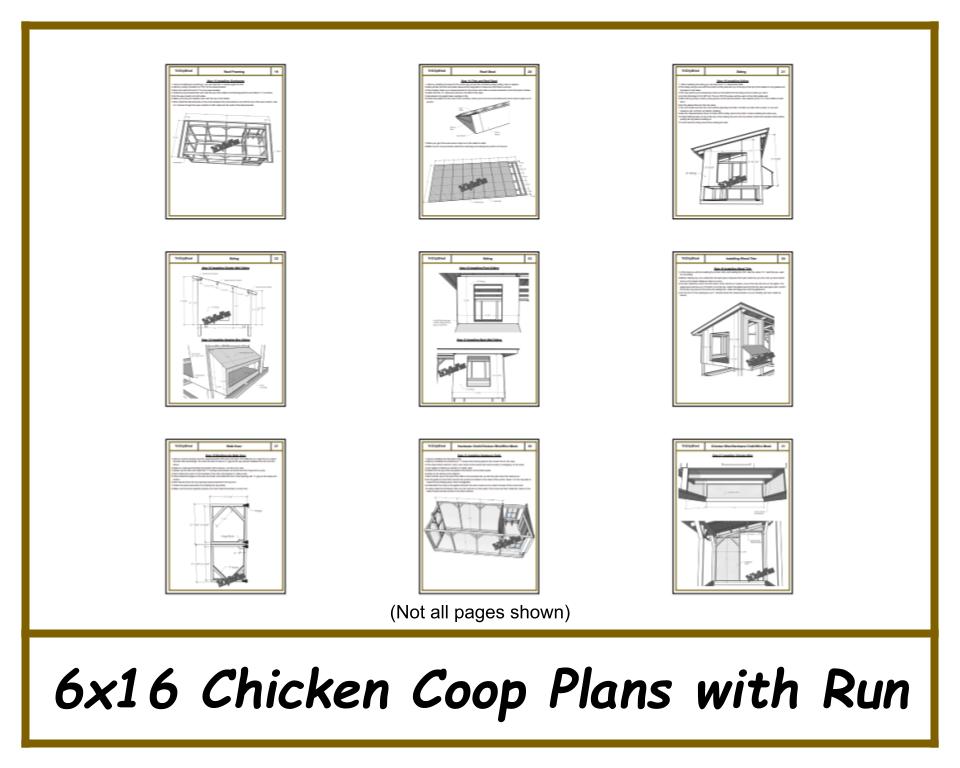 6x16 Chicken Coop Plans W/ Build Video!-TriCityShedPlans