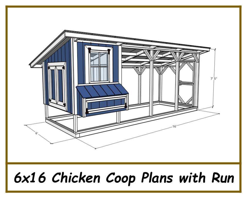6x16 Chicken Coop Plans W/ Build Video!-TriCityShedPlans