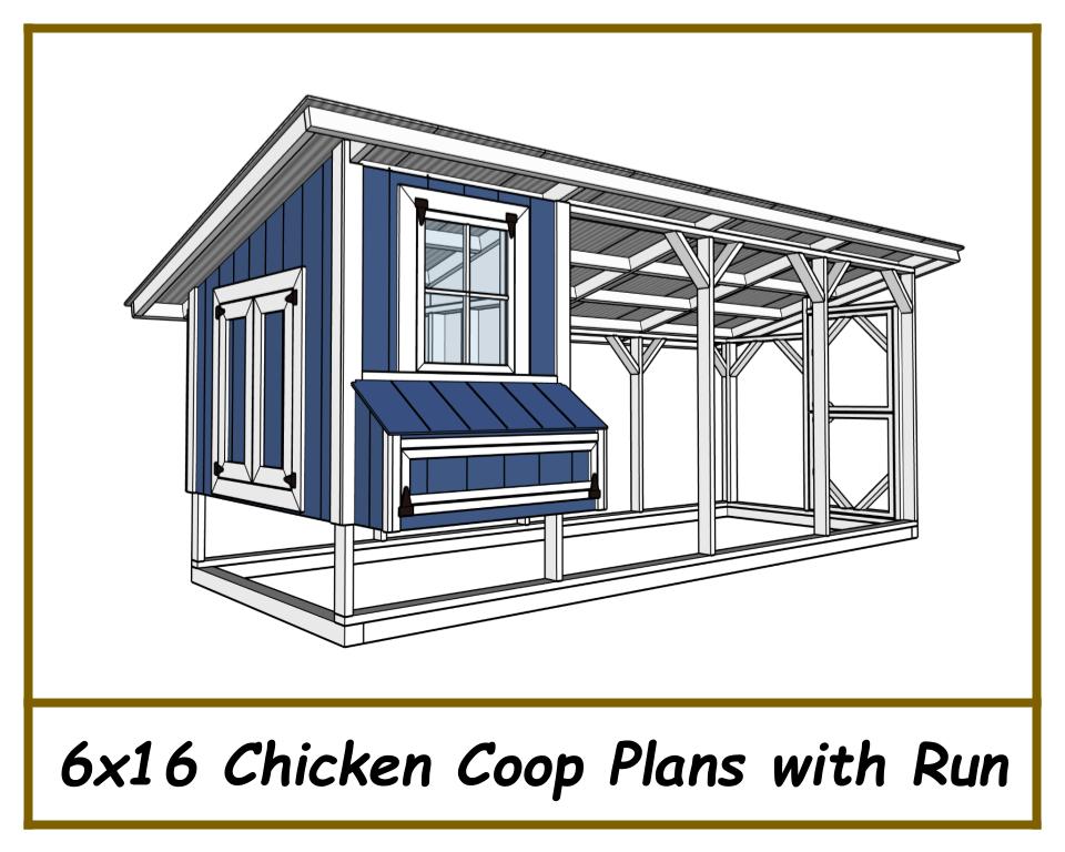6x16 Chicken Coop Plans W/ Build Video!-TriCityShedPlans