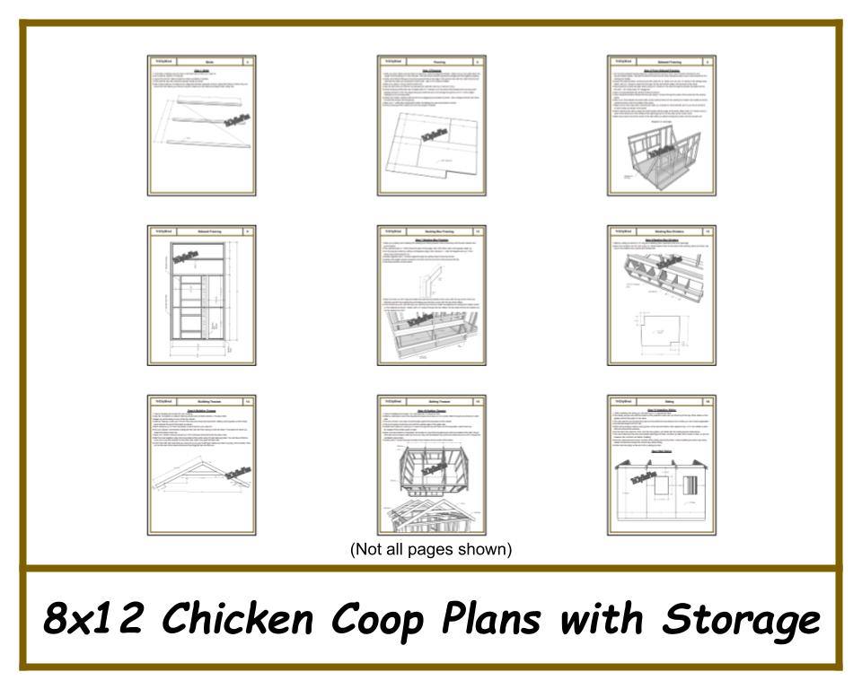 8x12 Chicken Coop Plans with Storage!-TriCityShedPlans
