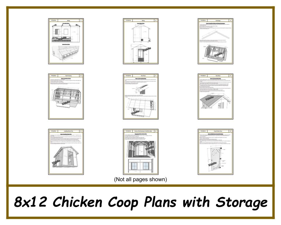 8x12 Chicken Coop Plans with Storage!-TriCityShedPlans