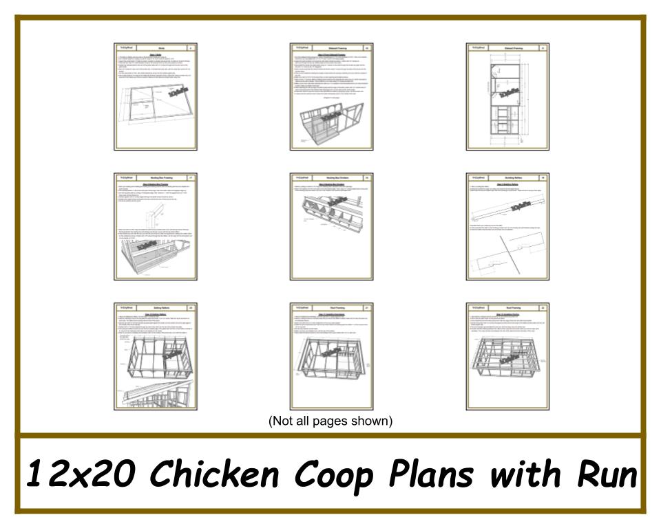 12x20 Chicken Coop Plans with Run-TriCityShedPlans