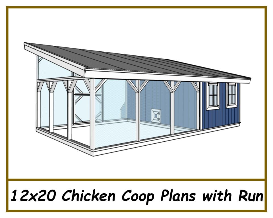 12x20 Chicken Coop Plans with Run-TriCityShedPlans
